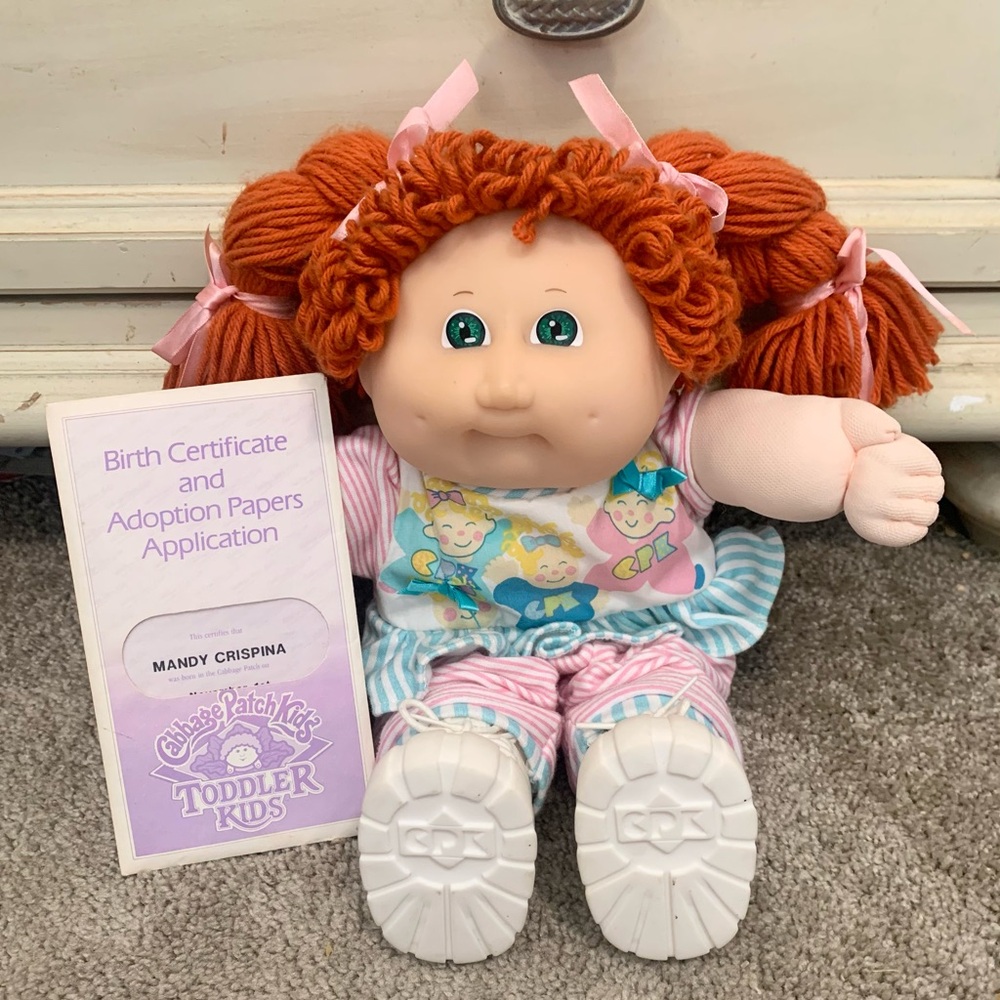 Vintage Cabbage Patch Kids Toddler Doll With Red Hair Mandy Crispina